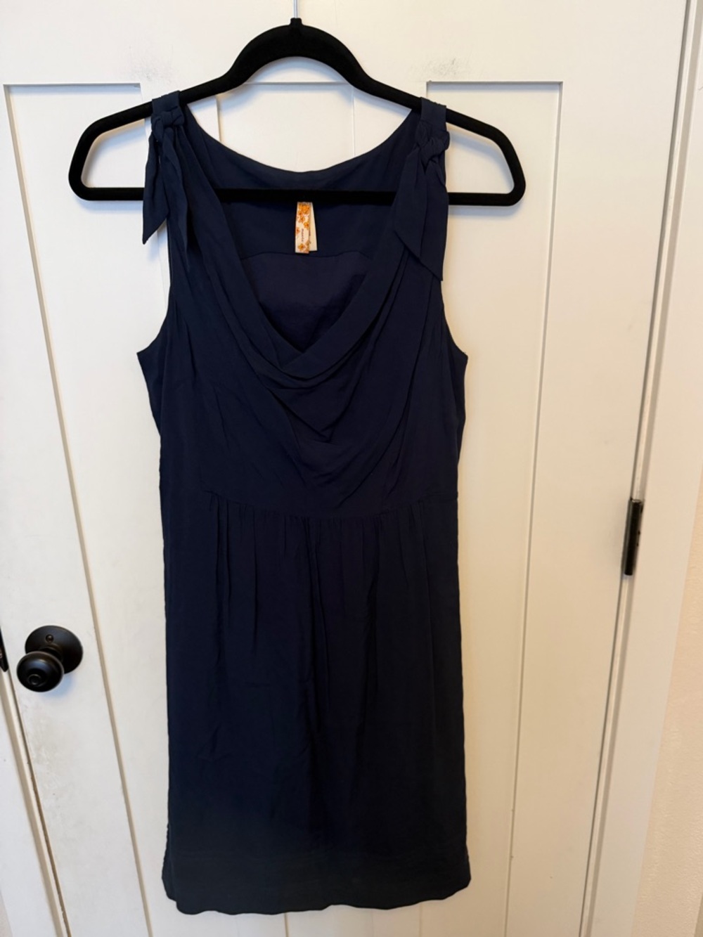 Anthropologie Maeve Tied Down Dress in Navy size 4